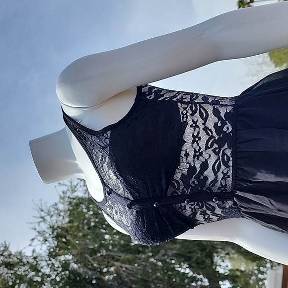 JANUARY 7 Lolita Black Lace High Low Dress S Goth Punk Rave Nylon Corset Y2K - Picture 9 of 16